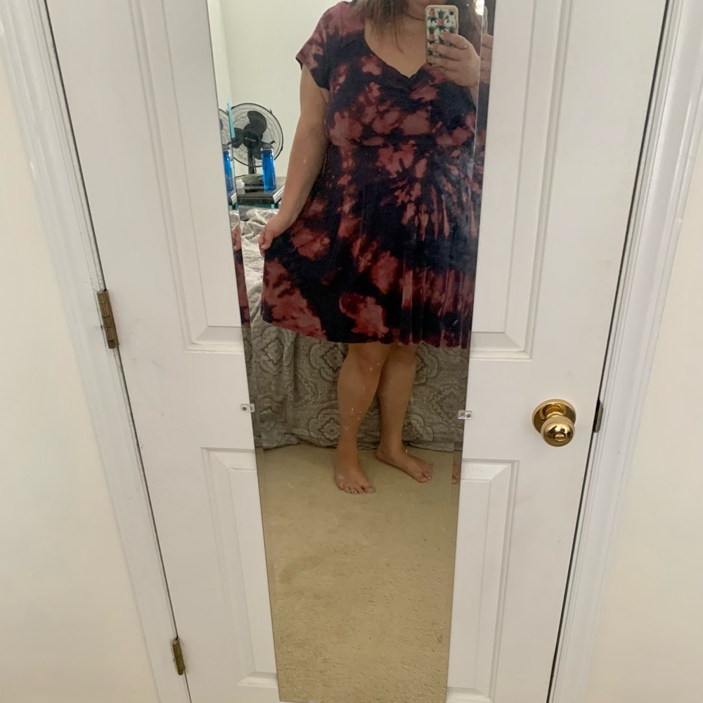 Tie Dye Ponte Sweetheart Skater Dress from Torrid (Size 4X/5X)